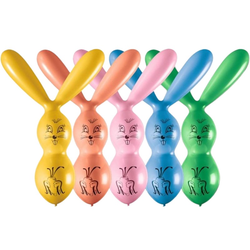 Lateksowe Balony Kolorowe w kształcie "Królika". 30"- 76 cm / 50 szt.