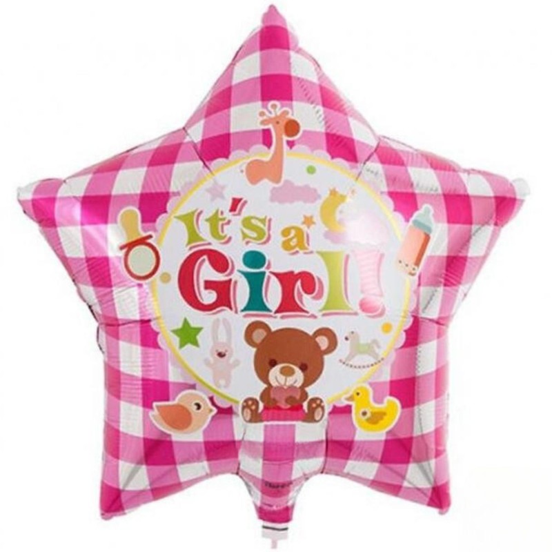 Foliowe Balony różowy z napisem "It’s A Girl". 15"- 38 cm / 1 szt.