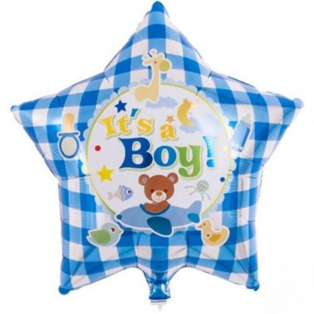 Foliowe Balony niebieski z napisem "It’s A Boy". 15"- 38 cm / 1 szt.
