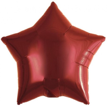 Foliowe Balony czerwony metalik gwiazda. 15"- 38 cm / 5 szt.