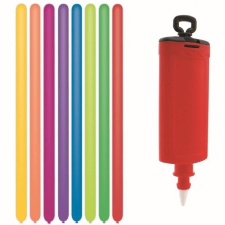 Lateksowe balony kolorowe do modelowania z pompka. 15"- 38 cm / 10 szt.