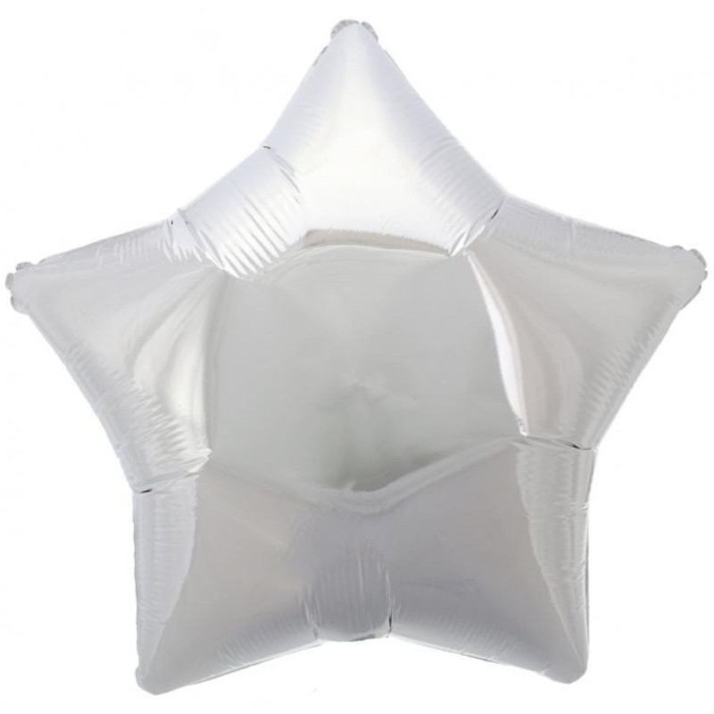 Foliowe Balony srebrna gwiazda. 30"- 76 cm / 1 szt.