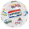 Foliowe Balony kolorowe z napisem "Happy Birthday"(Pojazdy). 20"- 50 cm / 1 szt.