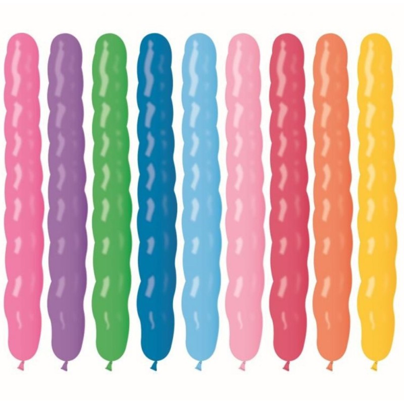 Lateksowe Balony kolorowe w kształcie "Mała dżdżownica". 31"- 80 cm / 100 szt.