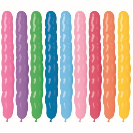 Lateksowe Balony kolorowe w kształcie "Mała dżdżownica". 31"- 80 cm / 100 szt.