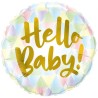 Foliowe Balony kolorowe z napisem "Hello Baby". 18"- 46 cm / 1 szt.