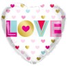 Foliowe Balony kolorowe metalik z napisem "Love"(Serca). 18"- 46 cm / 1 szt.
