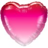 Foliowe Balony różowe ombre w kształcie Serca. 18"- 46 cm / 1 szt.