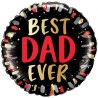 Foliowe Balony kolorowe z napisem "Best Dad Ever". 18"- 46 cm / 1 szt.