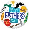 Foliowe Balony kolorowe z napisem "Happy Father's Day". 18"- 46 cm / 1 szt.