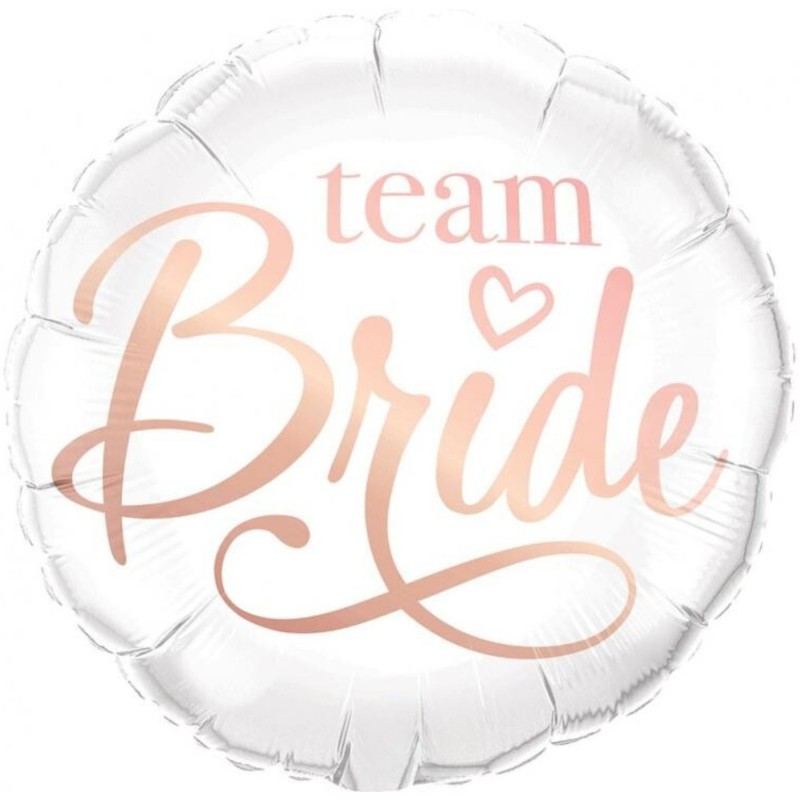 Foliowe Balony biały z napisem "Team Bride". 18"- 46 cm / 1 szt.